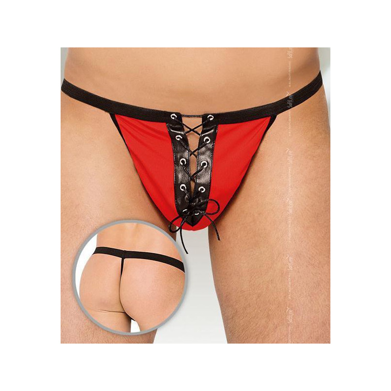 Softline String Homme LACET Rouge
